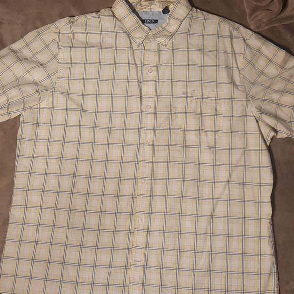 XXL Men's Izod CoolFX SS Button down Plaid Shirt - Picture 3 of 7